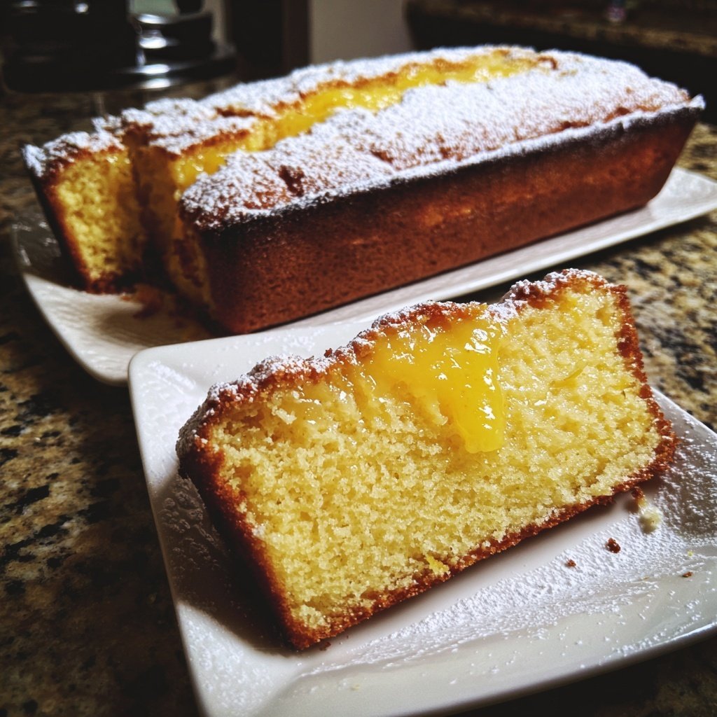 Blechkuchen mit Zitronenpudding