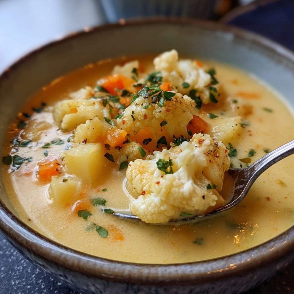 Blumenkohlsuppe mit Kartoffeln