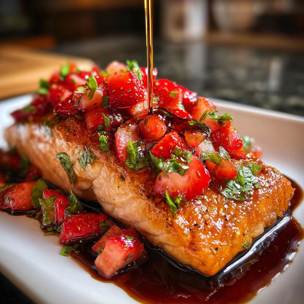 Lachs mit Erdbeer-Balsamico