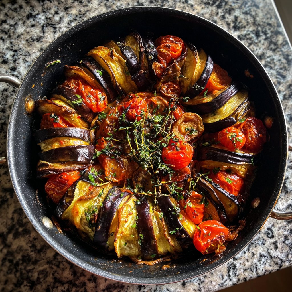 Auberginenpfanne frisch