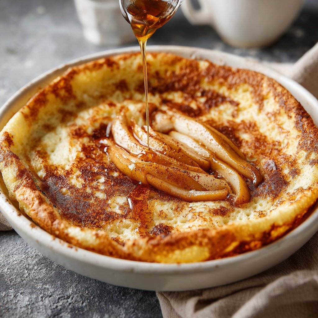 Pfannkuchen mit Birnen und Zimt