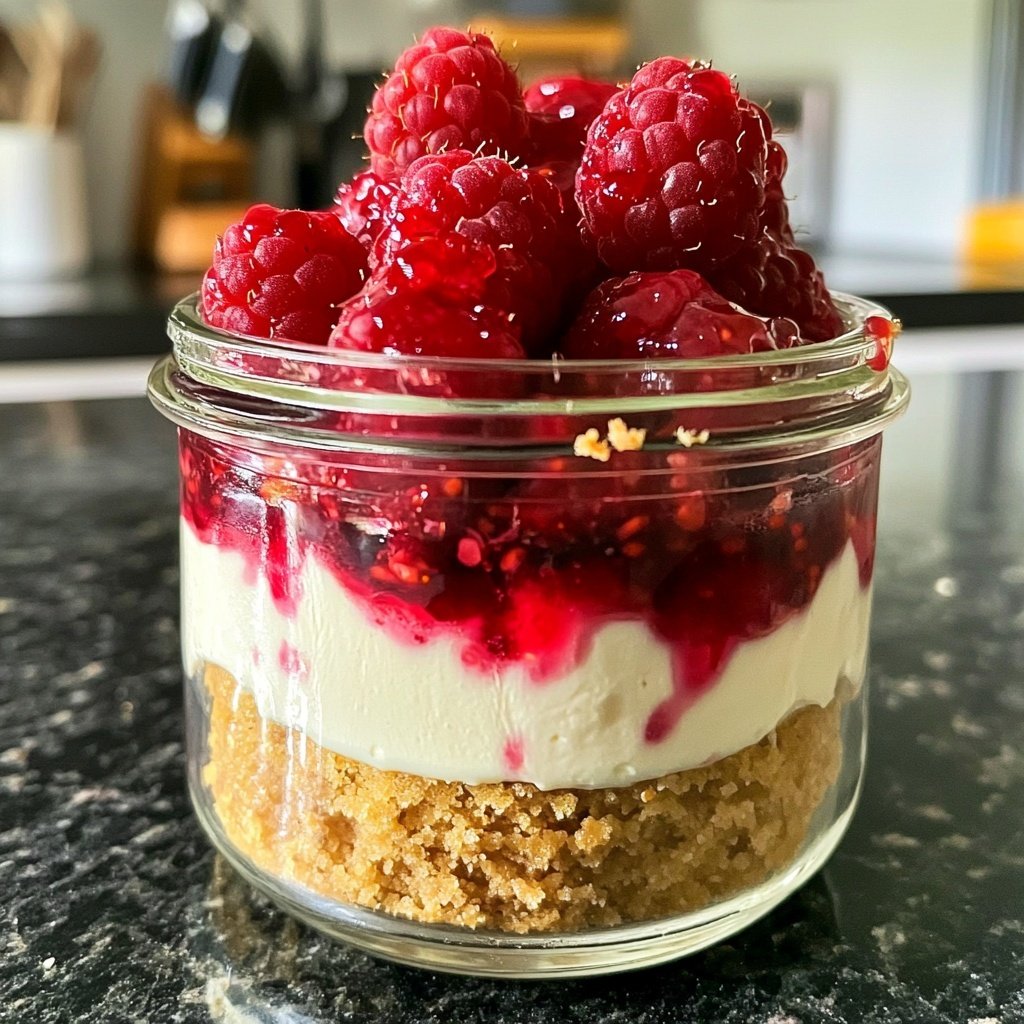 Himbeer-Cheesecake im Glas