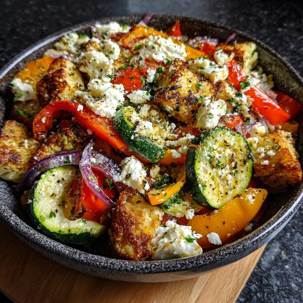 Gesund & Leicht Mediterrane Gemüsepfanne mit Feta