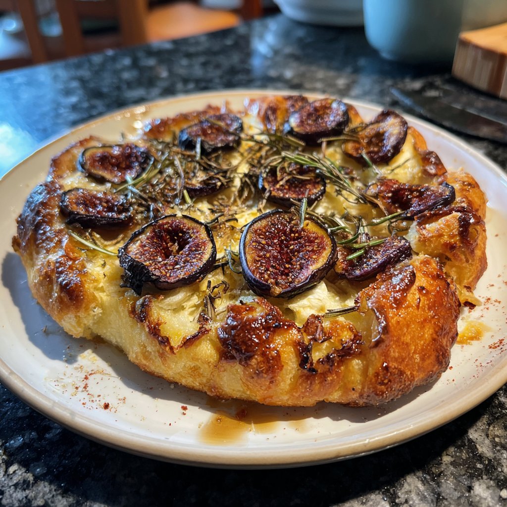 Pizza mit Feigen, Honig und Rosmarin