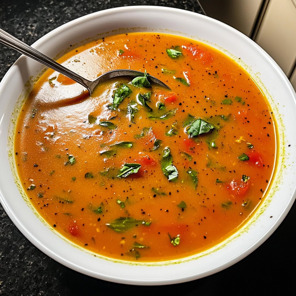 Tomatensuppe mit Basilikum