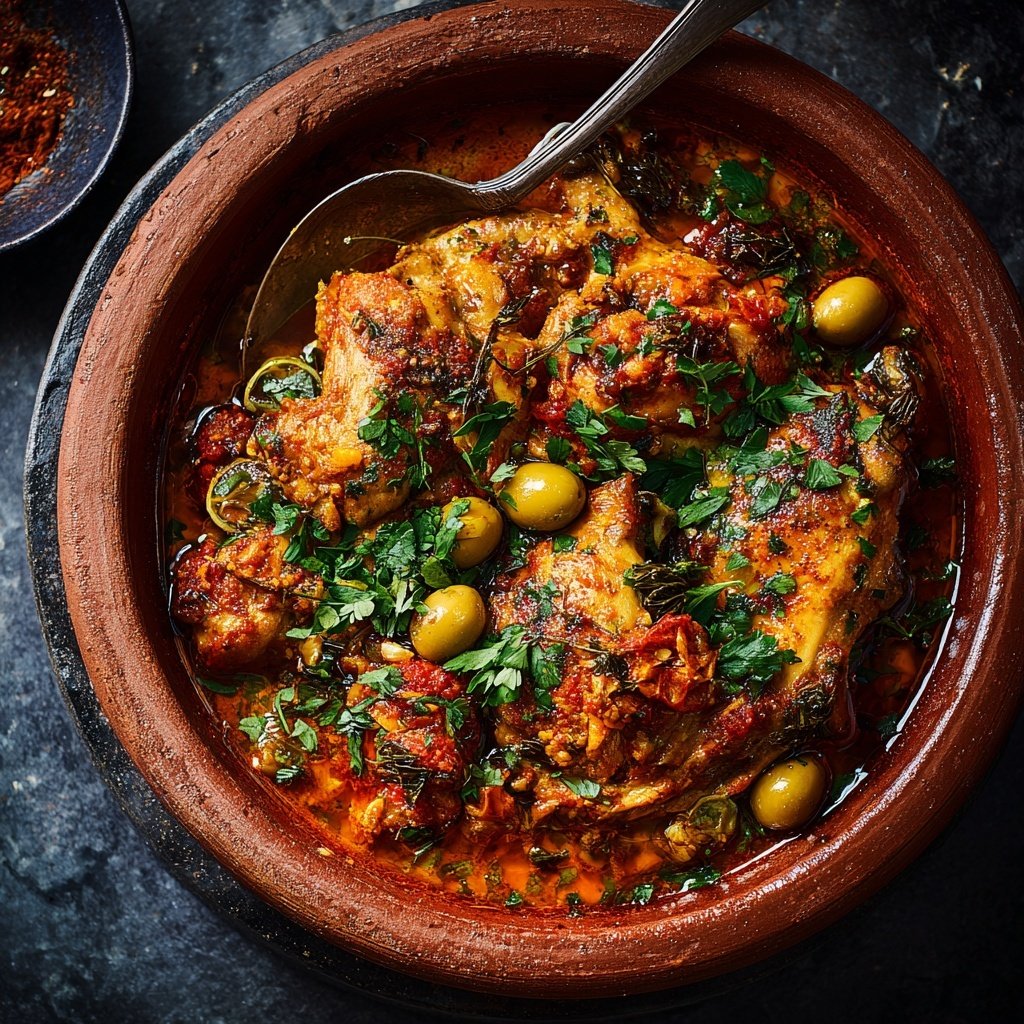 Internationale Küche Marokkanisches Hähnchen-Tagine