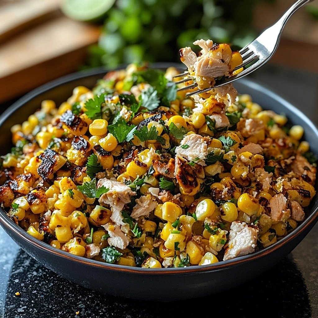 Street Corn Hähnchen Reis Bowl